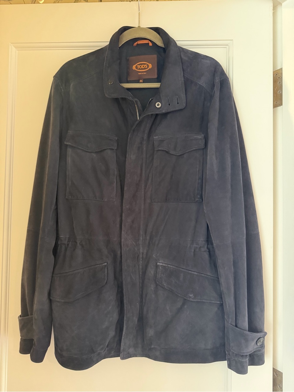 Tod's Men's Suede Field Jacket in Deep Blue